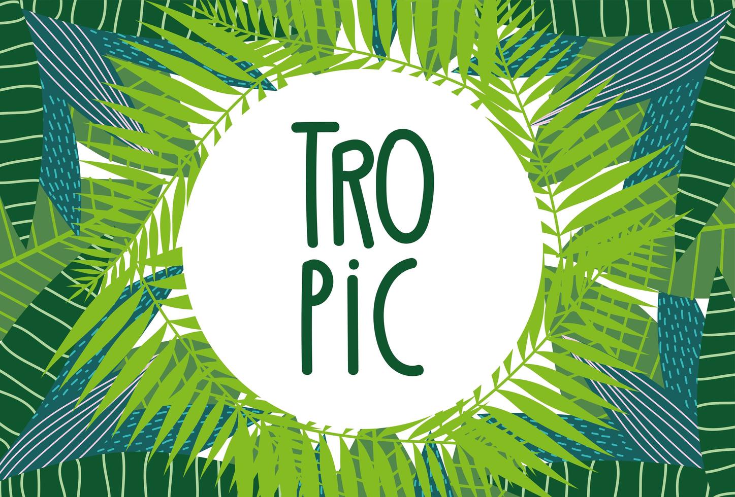 banner de follaje tropical vector