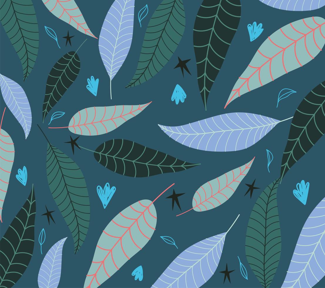 Tropical leaves and foliage background vector