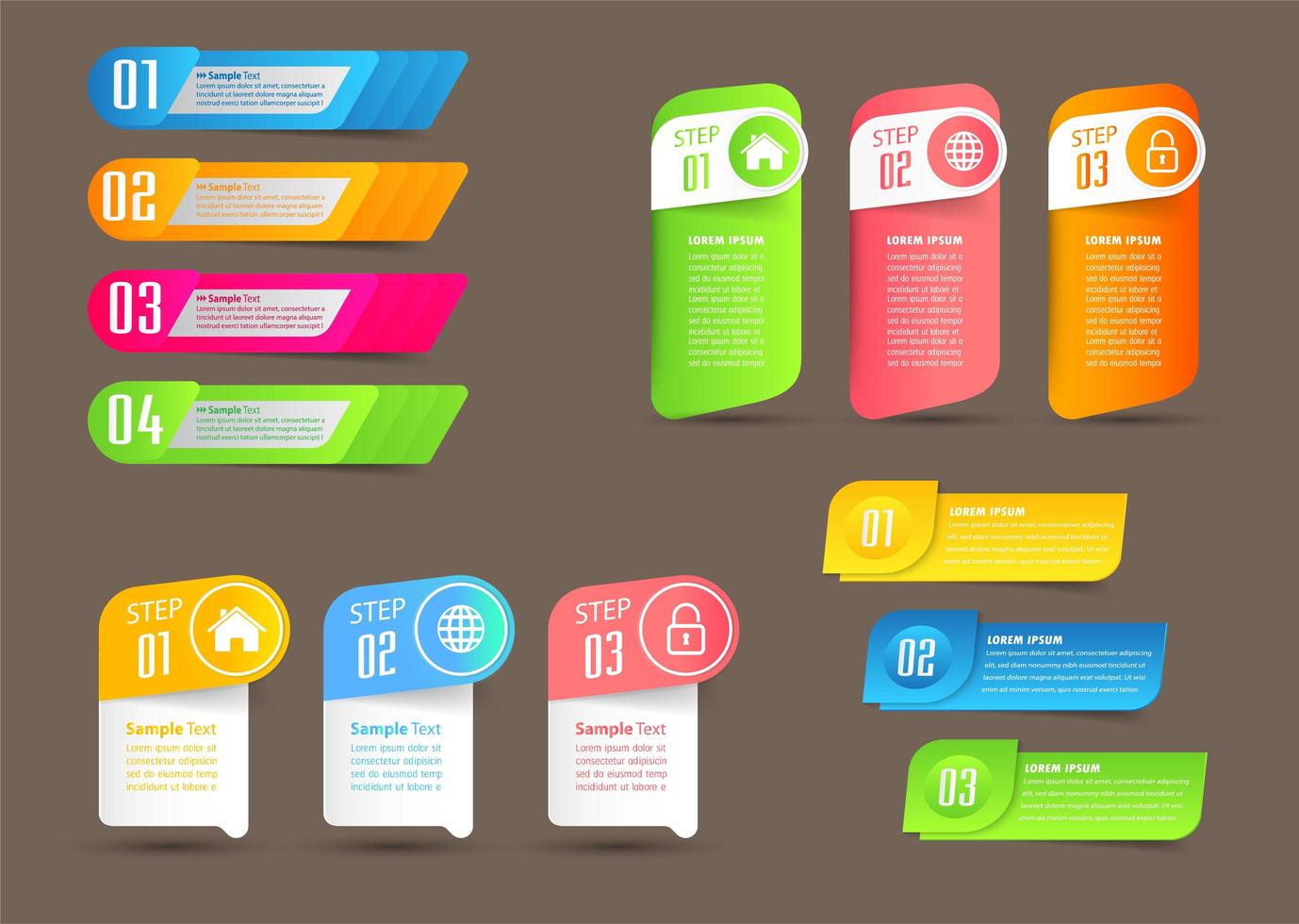 Modern colorful banner infographics vector