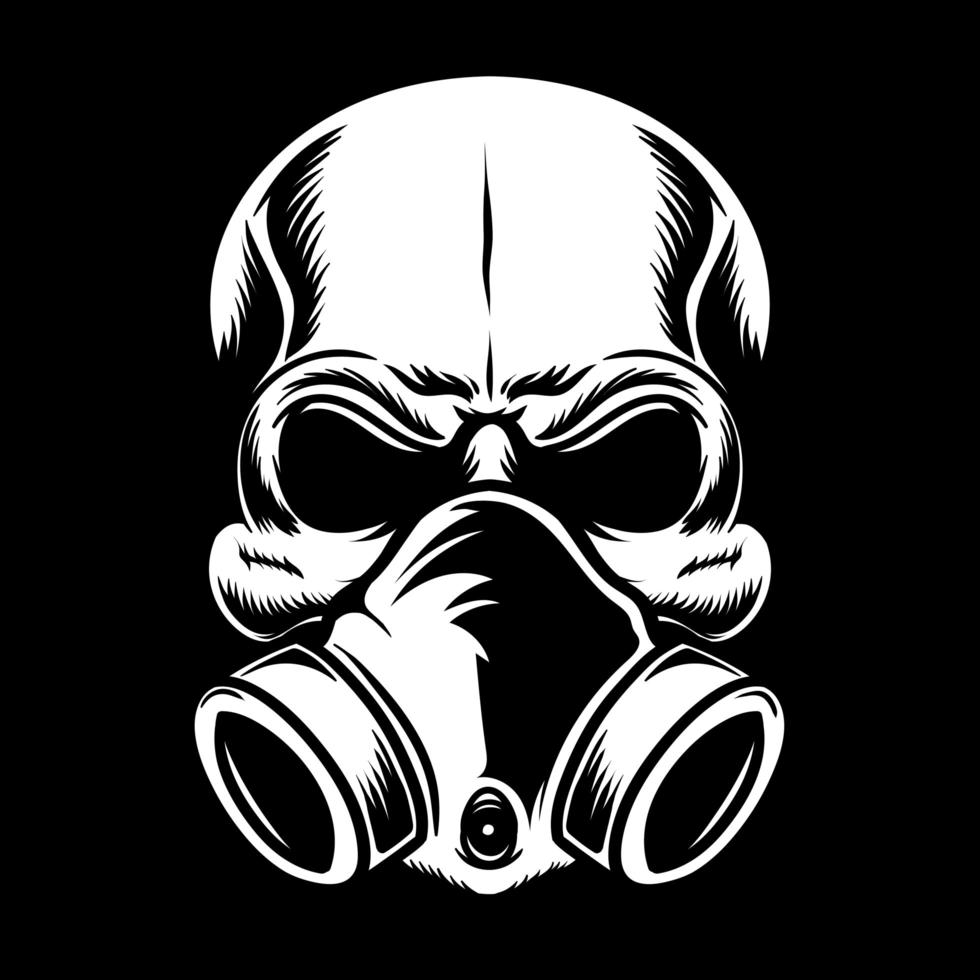 Skull with breathing mask vector