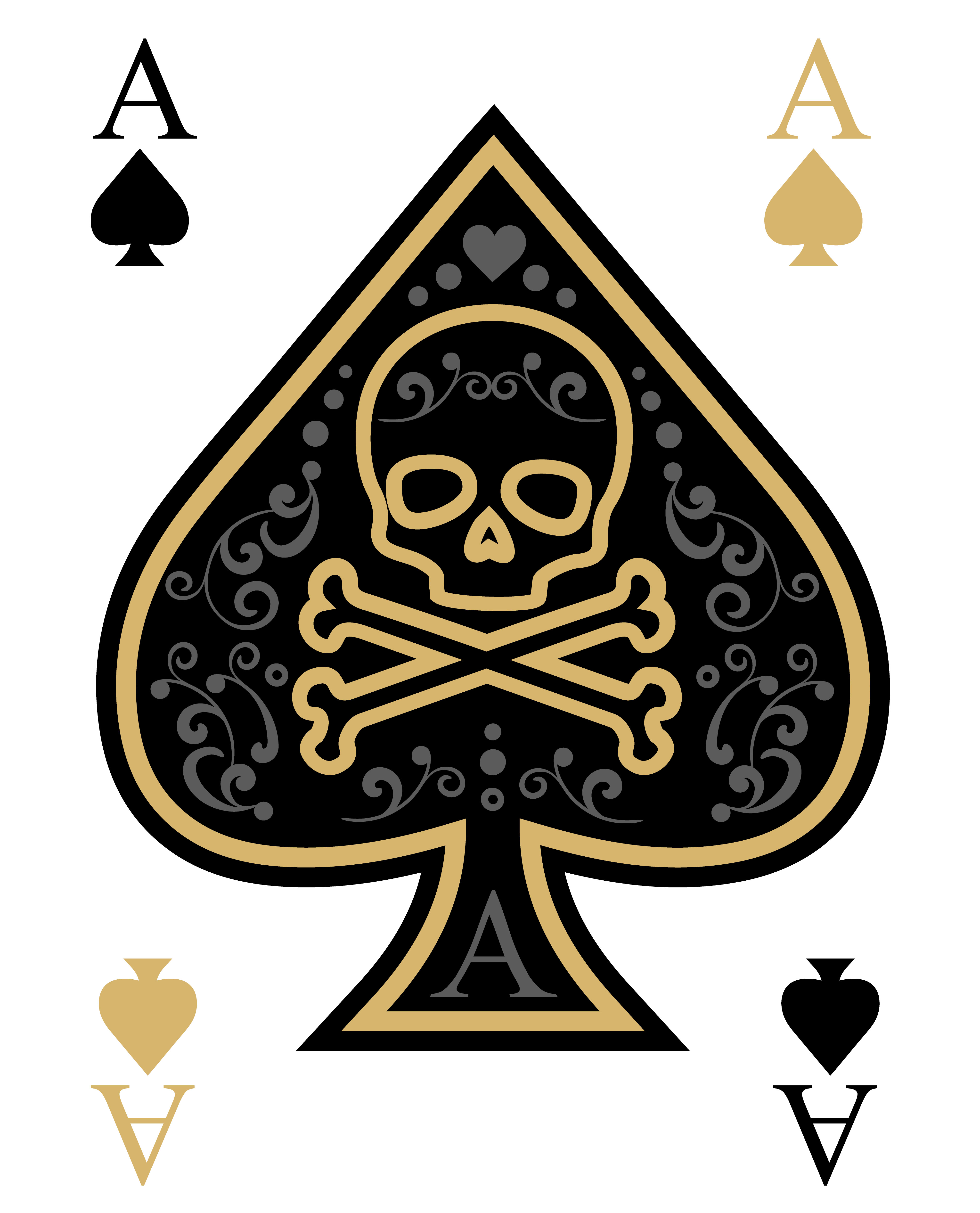 Ace Of Spades Golden Line Premium Logo Free Stock Vector Graphic