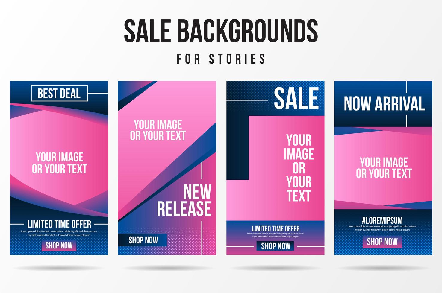 Trendy editable sale, new release social media story set vector