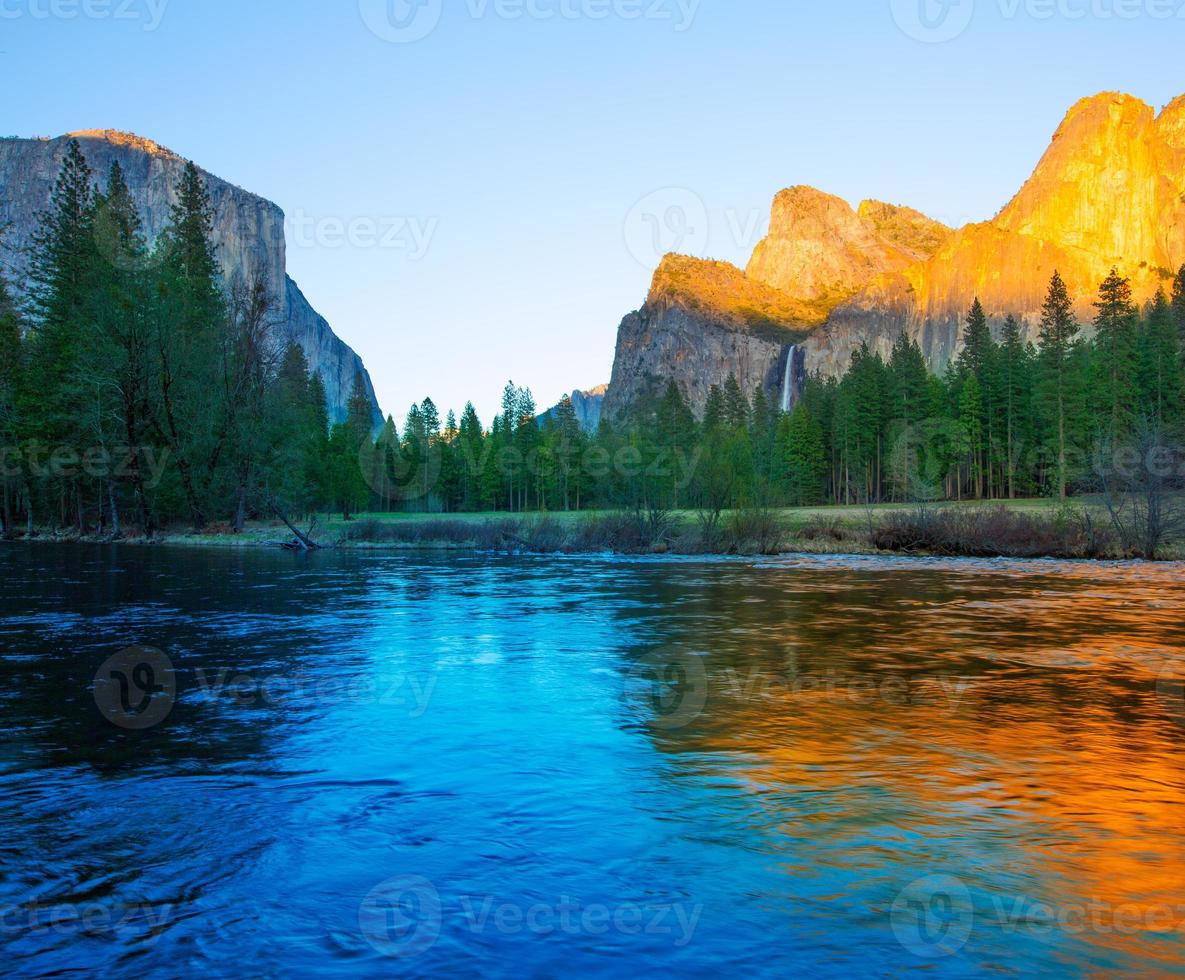 Yosemite Merced River el Capitan and Half Dome photo