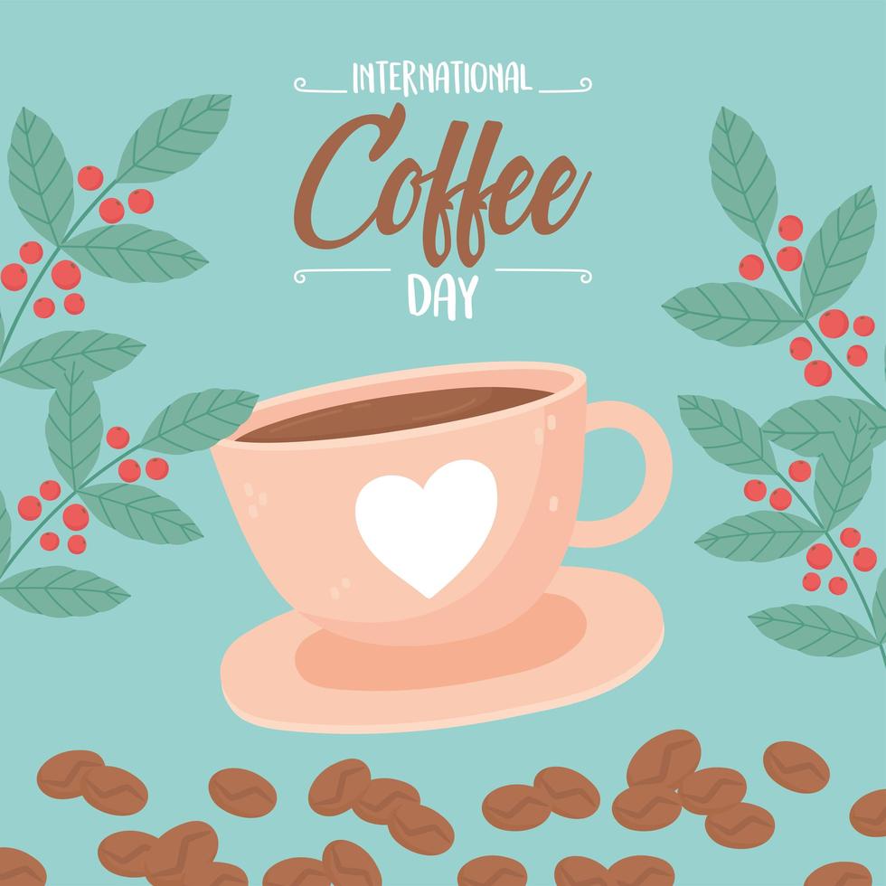 Cup of coffee for International Coffee Day vector