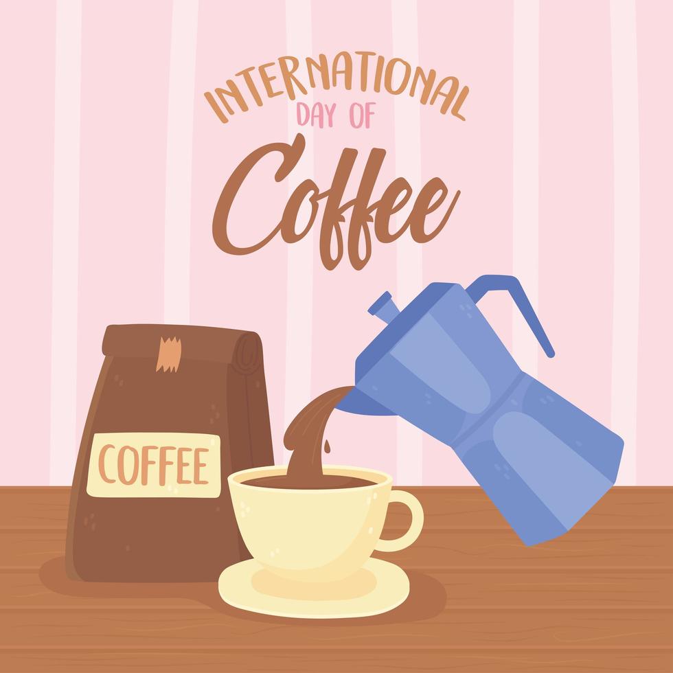 celebración del día internacional del café vector