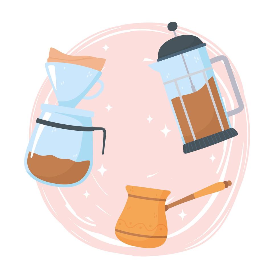 Coffee brewing methods vector