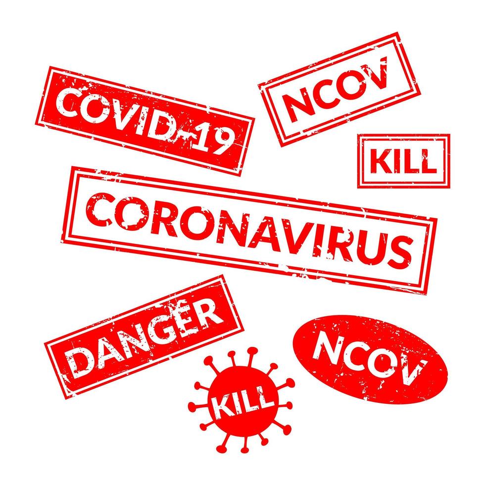 sello o sello de coronavirus vector