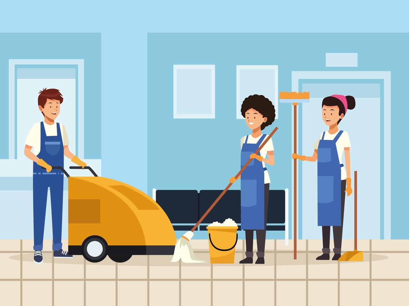 Housekeeping team concept  vector