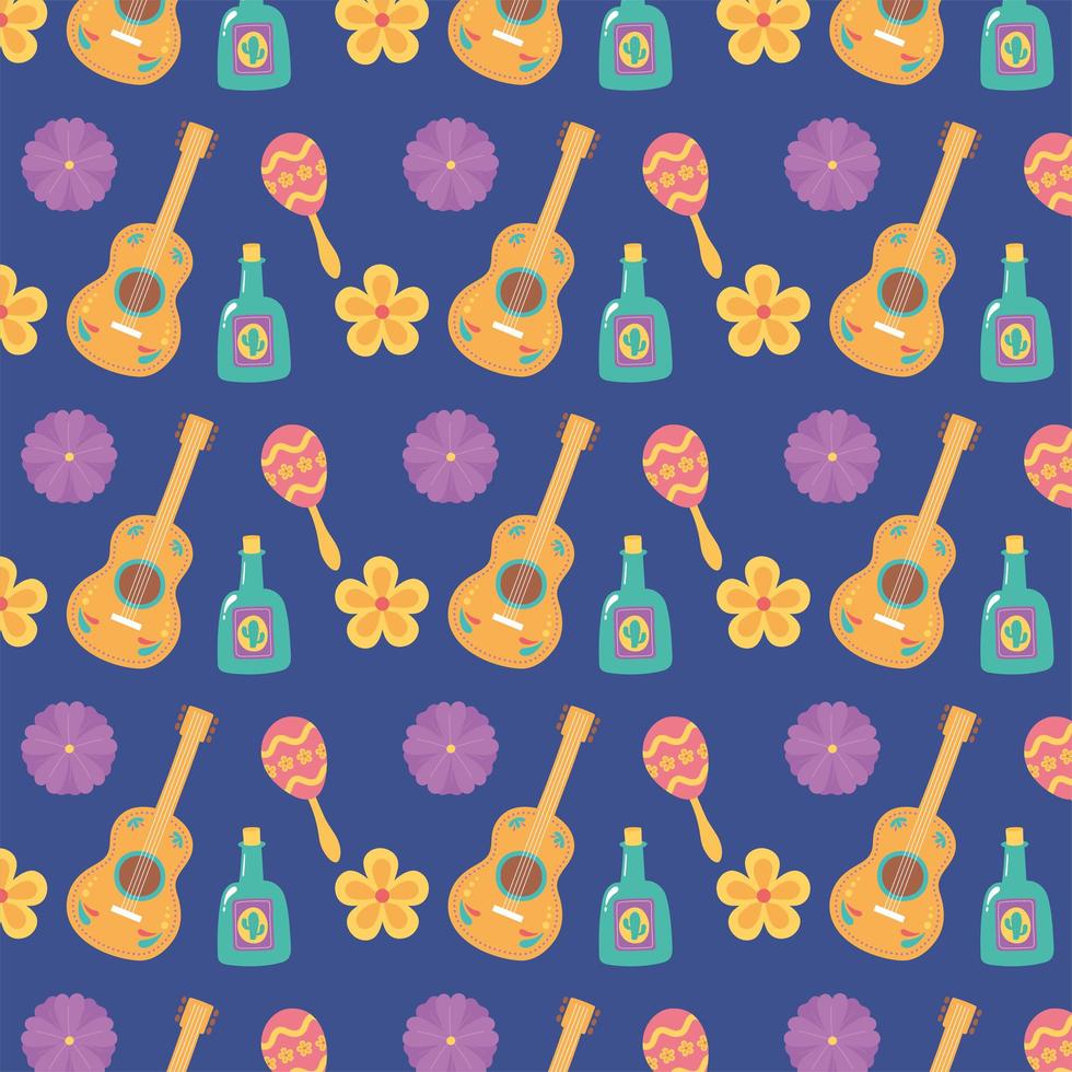 Cute pattern background for Mexican celebration vector