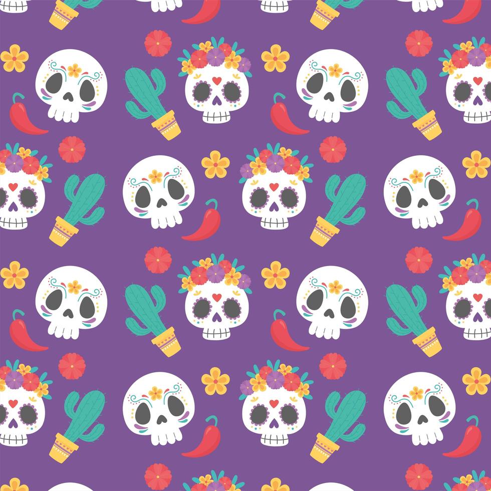 Pattern background for Day of the Dead celebration vector