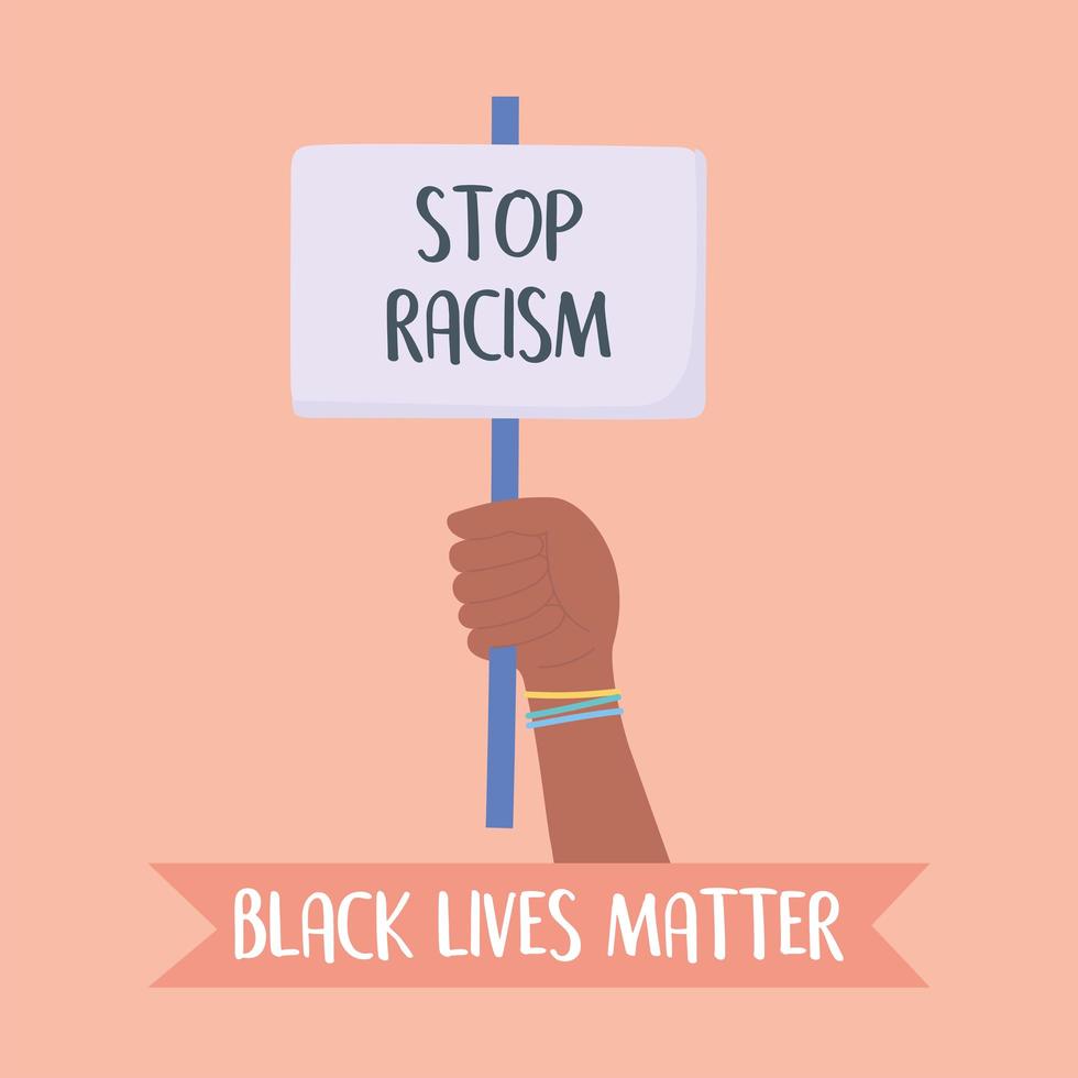 Black lives matter and stop racism awareness campaign vector