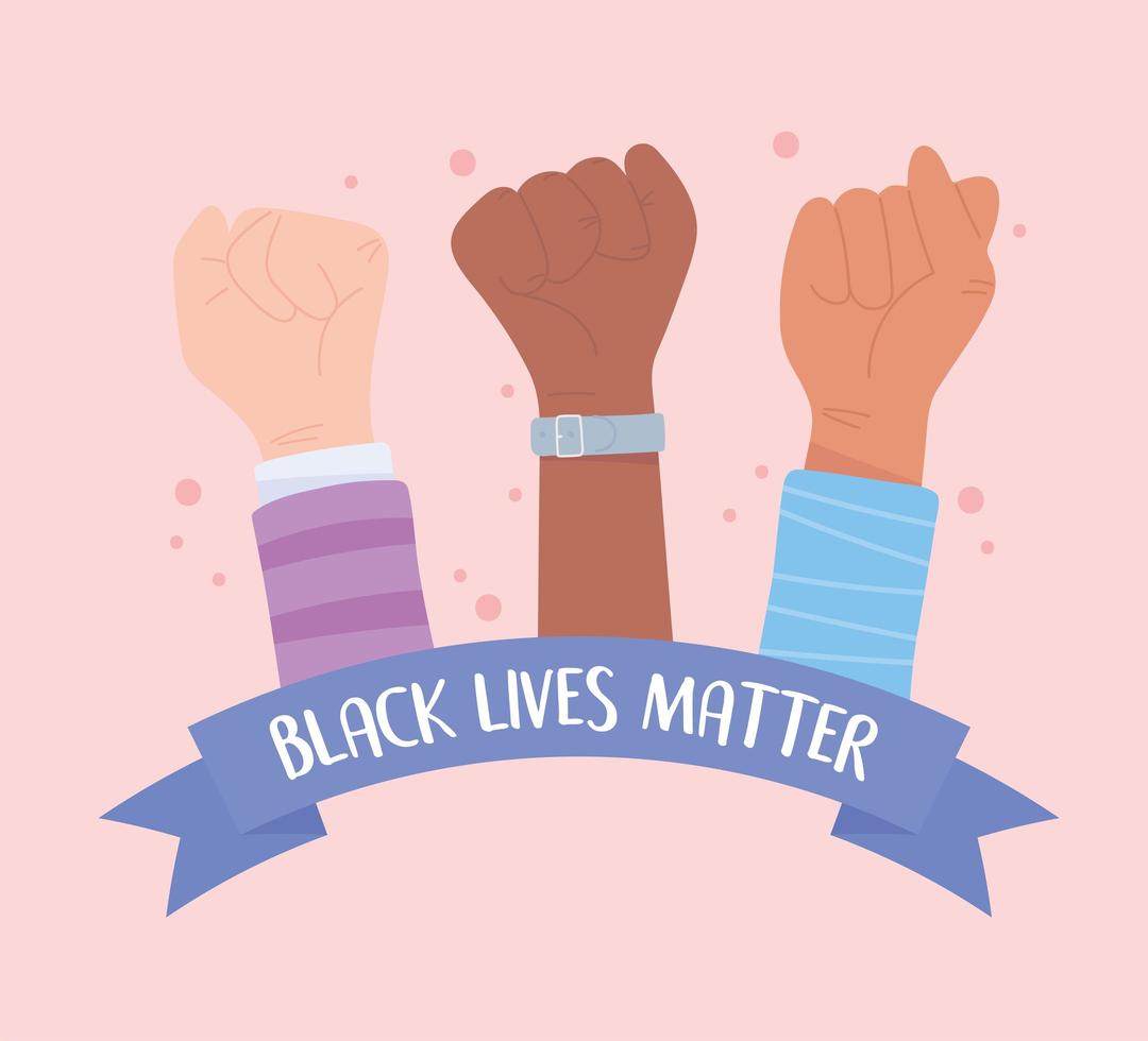 Black lives matter and stop racism awareness campaign vector