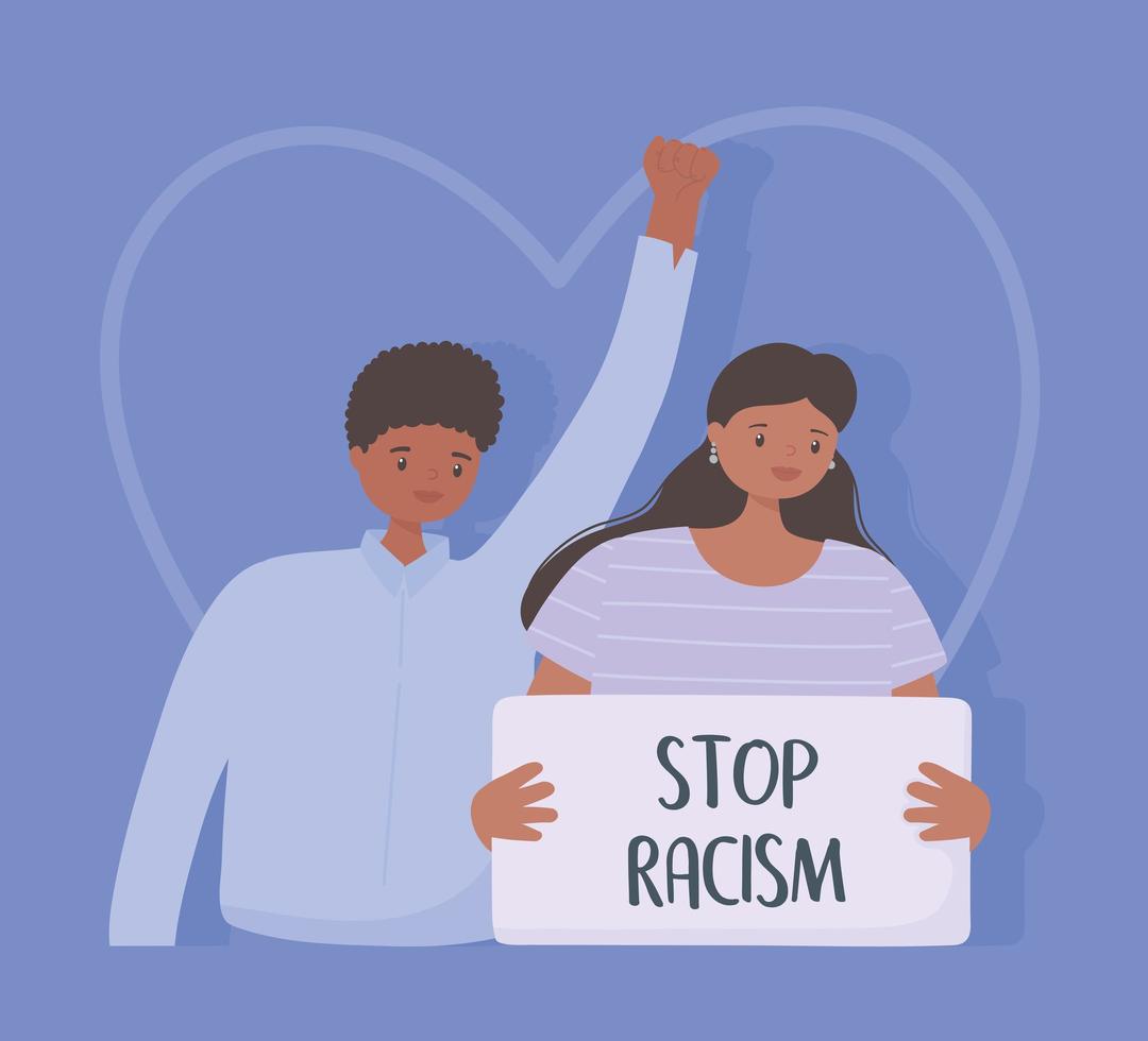 Black lives matter and stop racism awareness campaign vector