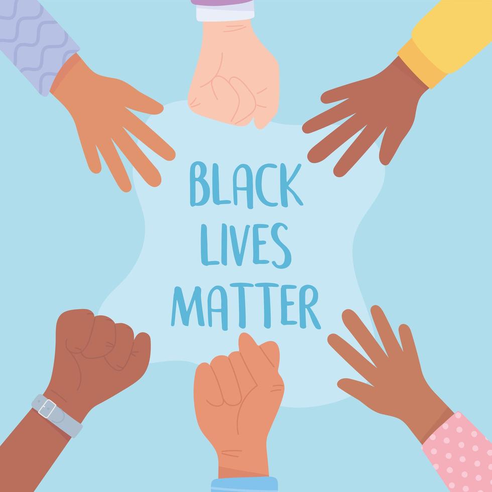 Black lives matter and stop racism awareness campaign vector