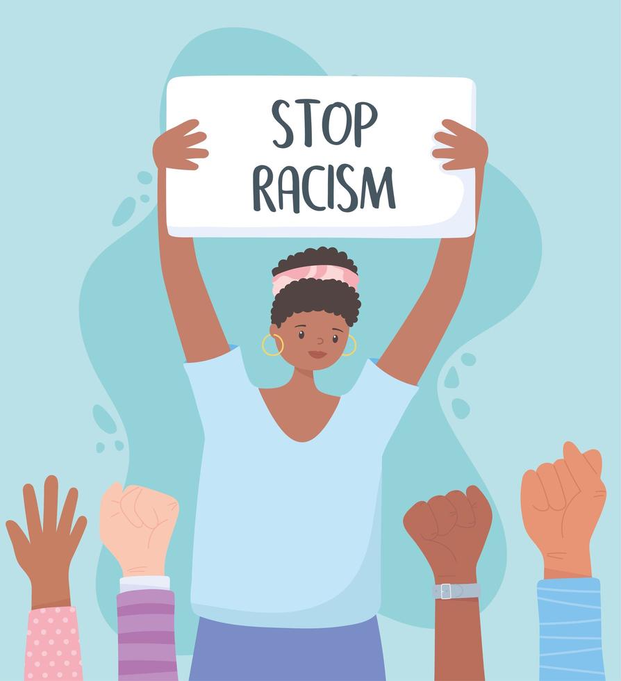 Black lives matter and stop racism awareness campaign vector