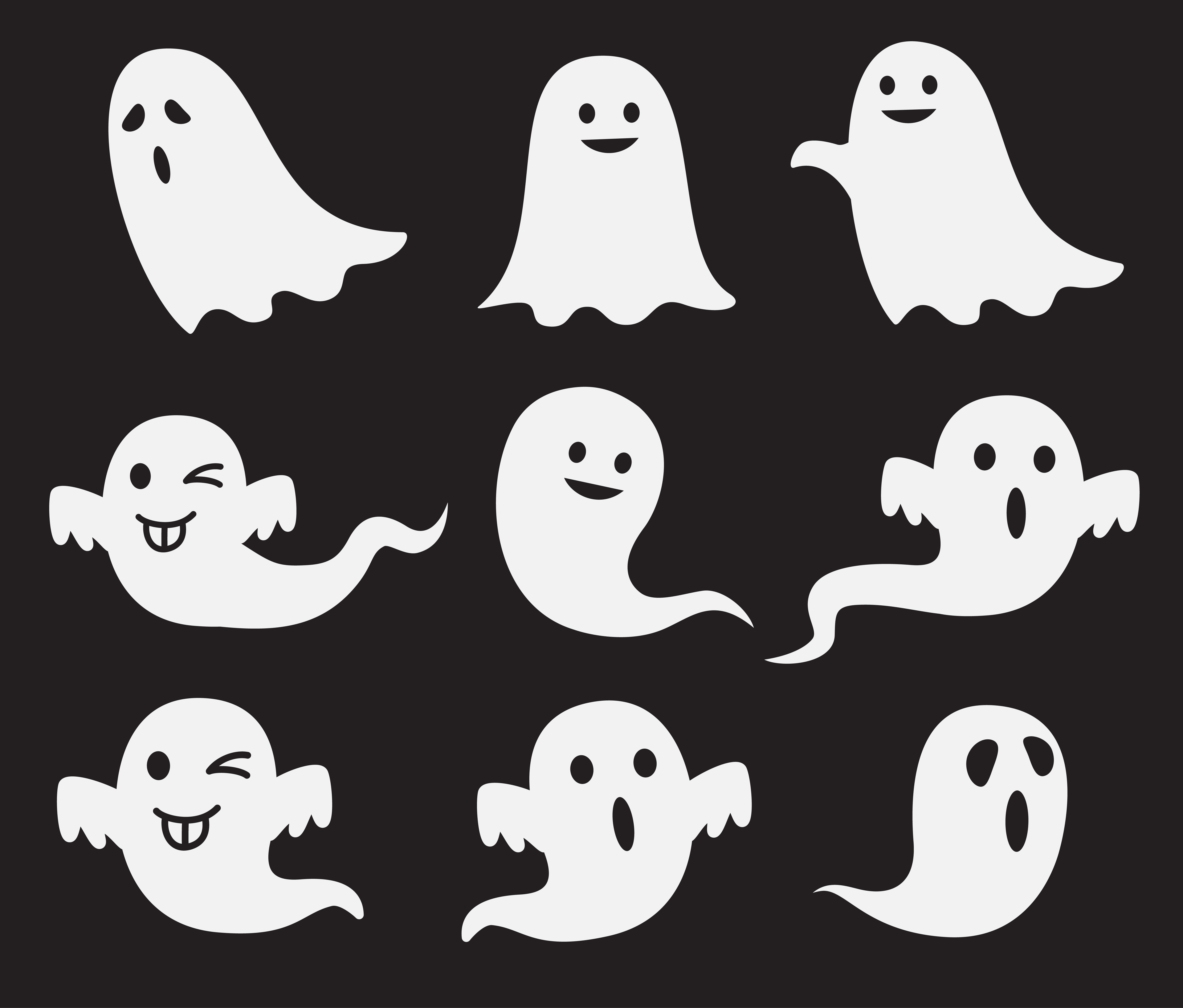halloween lindo fantasma conjunto 1384609 Vector en Vecteezy