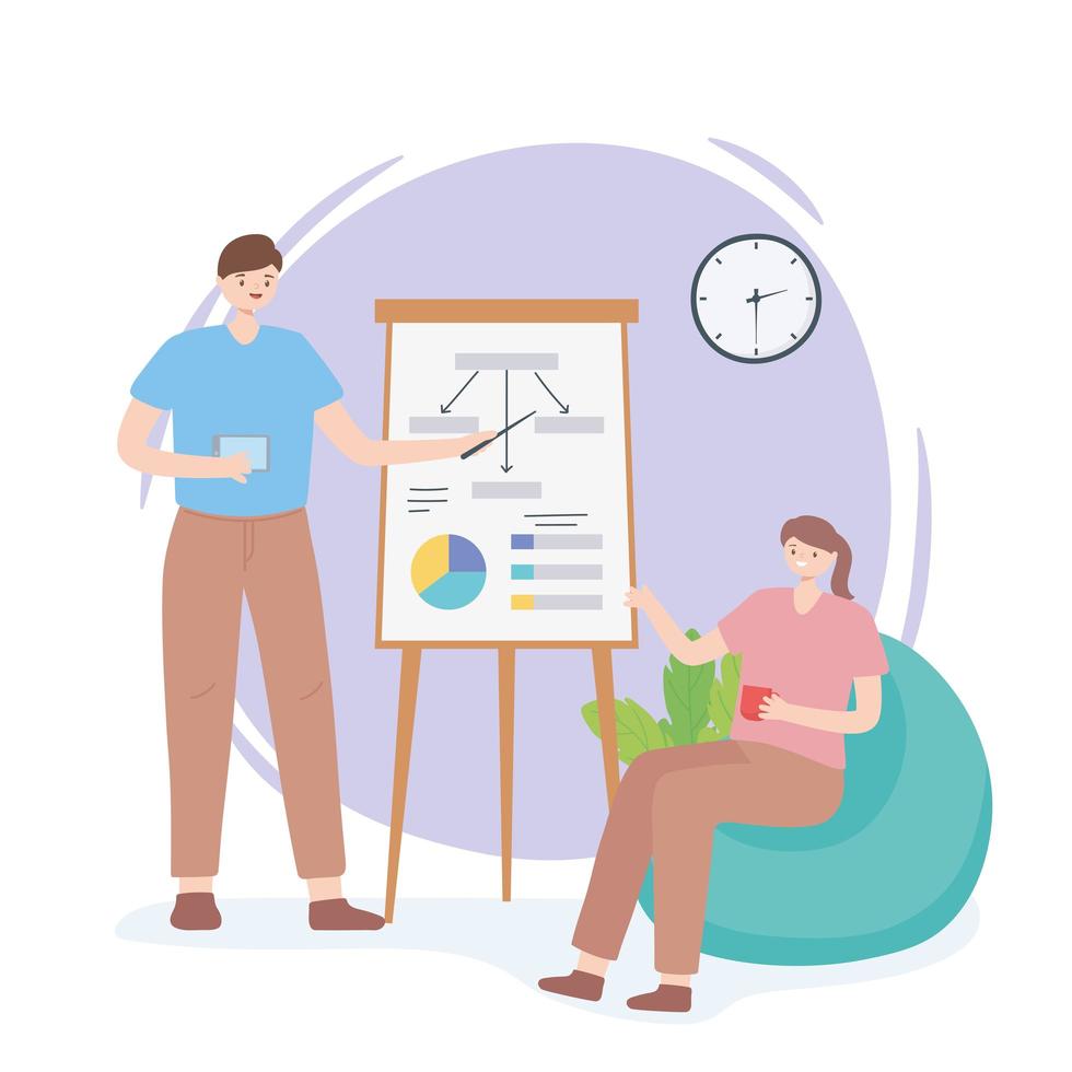 Coworking concept with people working together vector