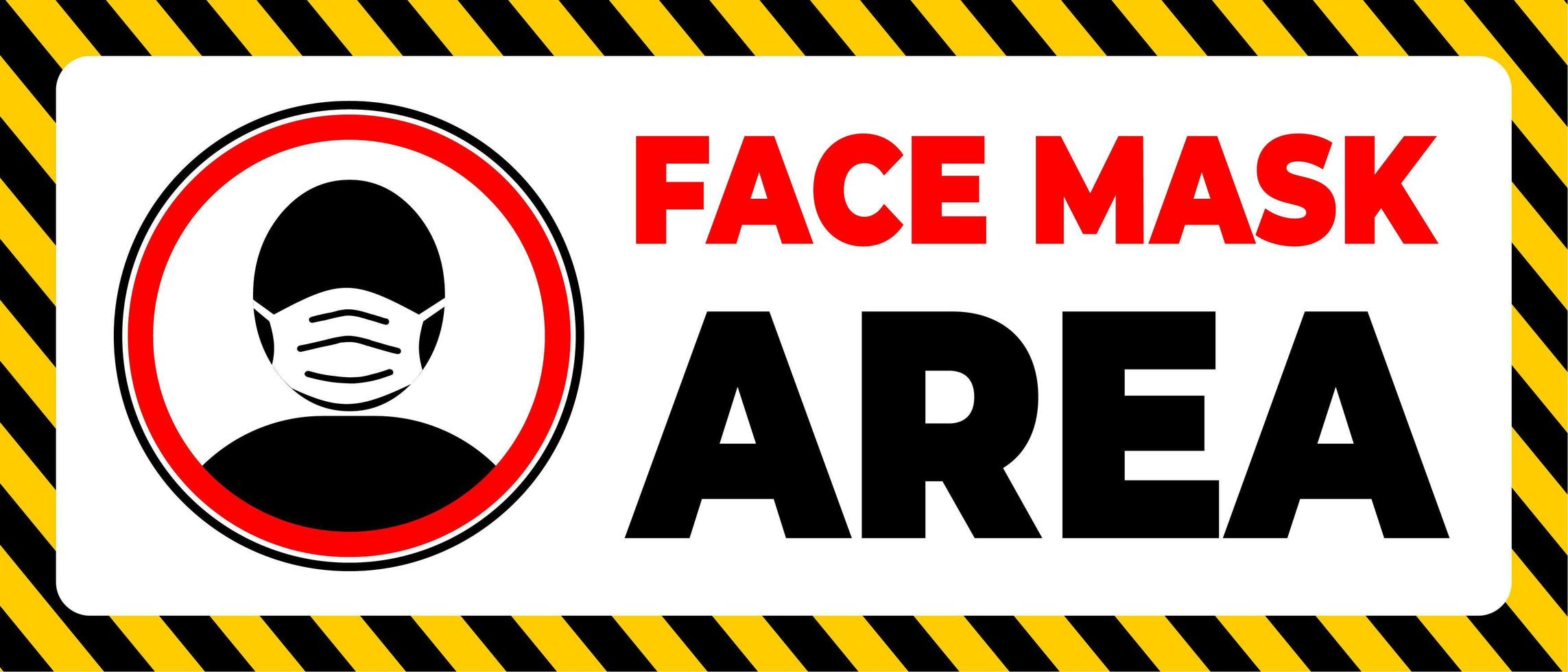 advertencia del área de la mascarilla para usar máscara en cierta área vector