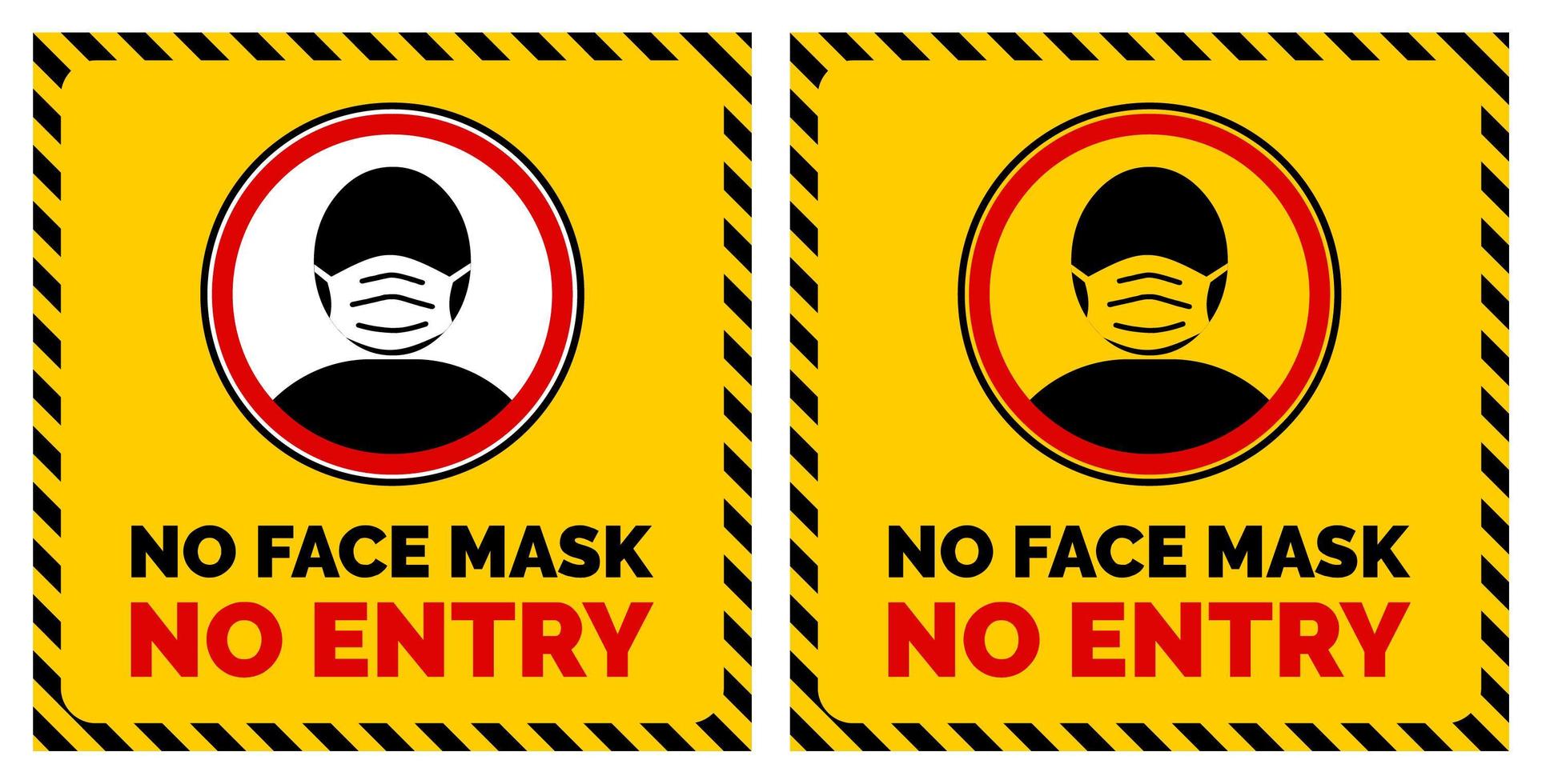 No Face Mask, No Entry Warning vector