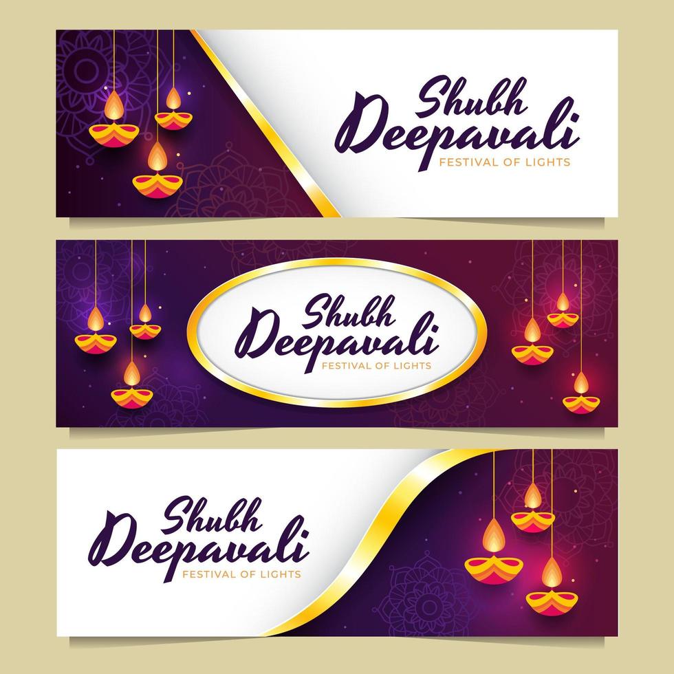 Deepavali Festival of Lights Banner vector