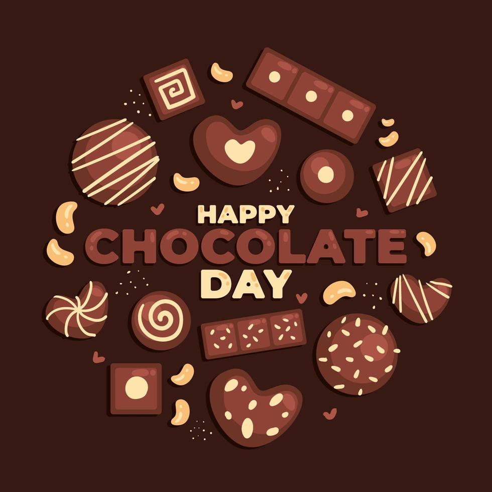 Delicious Happy Chocolate Day vector