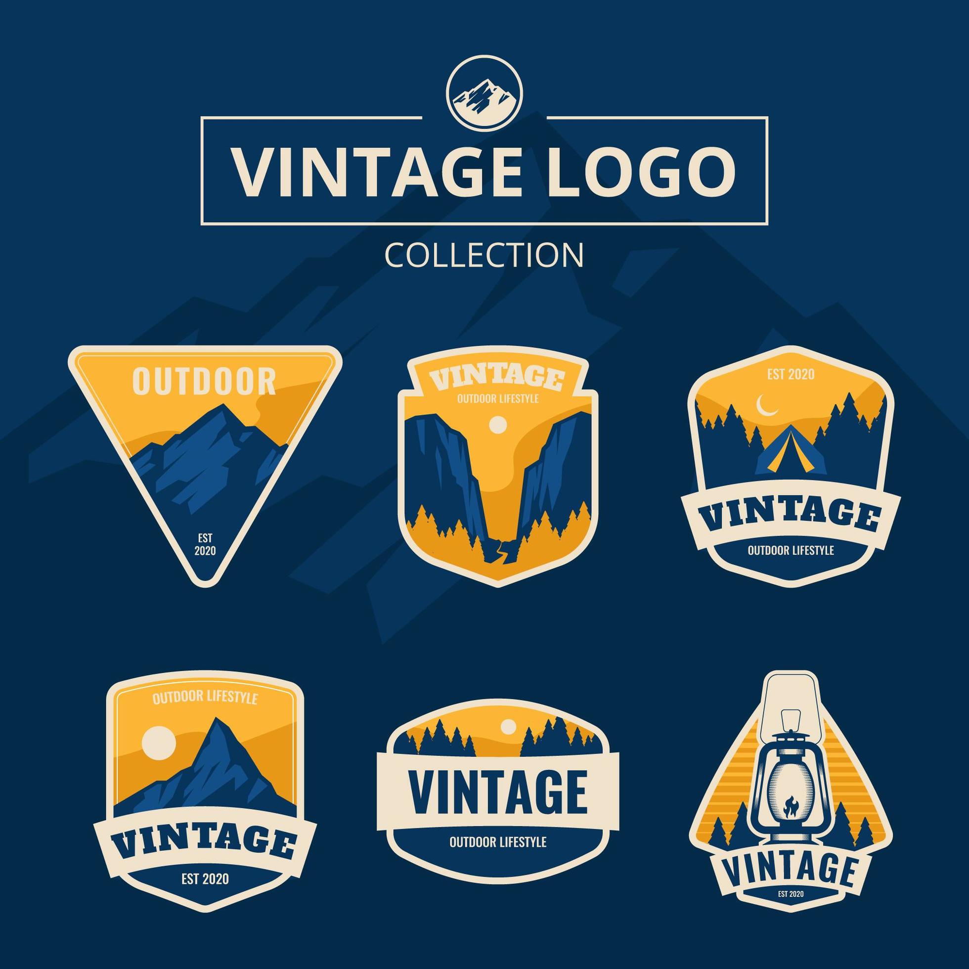 Blue Mountain Vintage Logo 1385978 Vector Art at Vecteezy