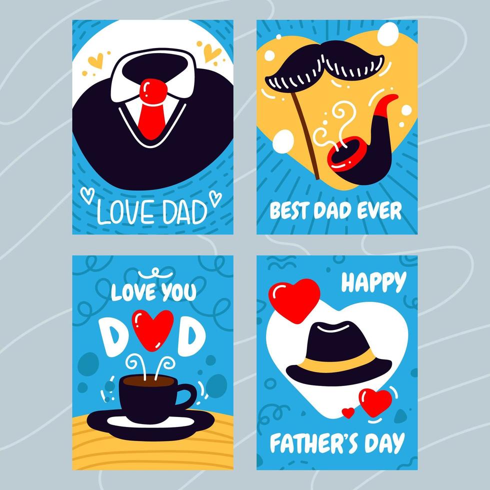 Cute Fathers Day Card Design 1385985 Vector Art At Vecteezy