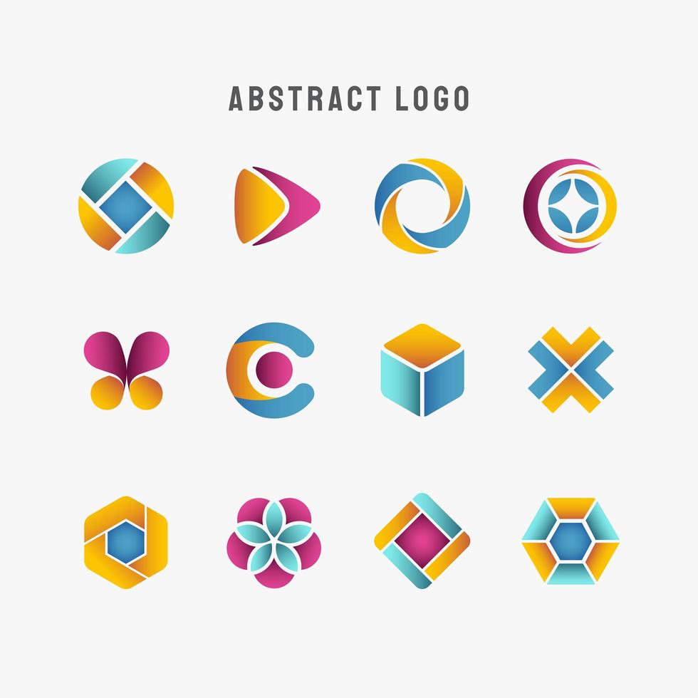 Various Blue Teal Yellow Purple Abstract Logo vector