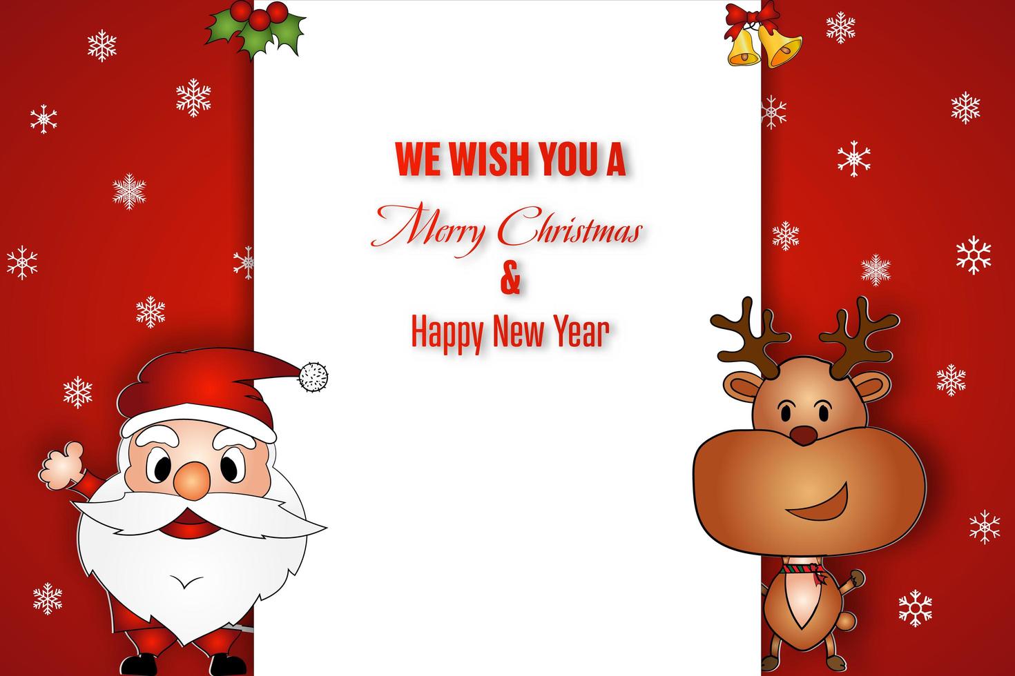 Christmas template design in paper cut style vector