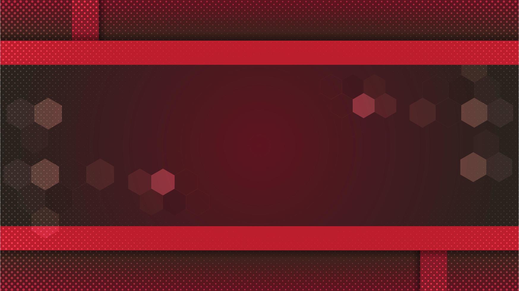 Abstract gradient red background with borders and shapes vector