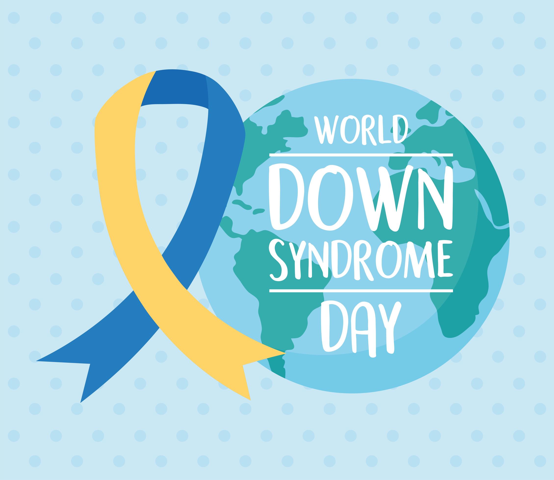 World down syndrome day. and awareness ribbon 1386096 Vector Art
