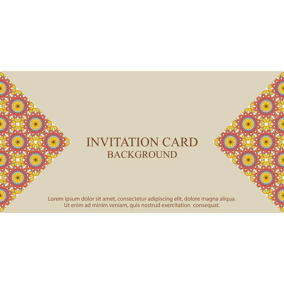 plantilla de tarjeta de invitación con patrón boho vector