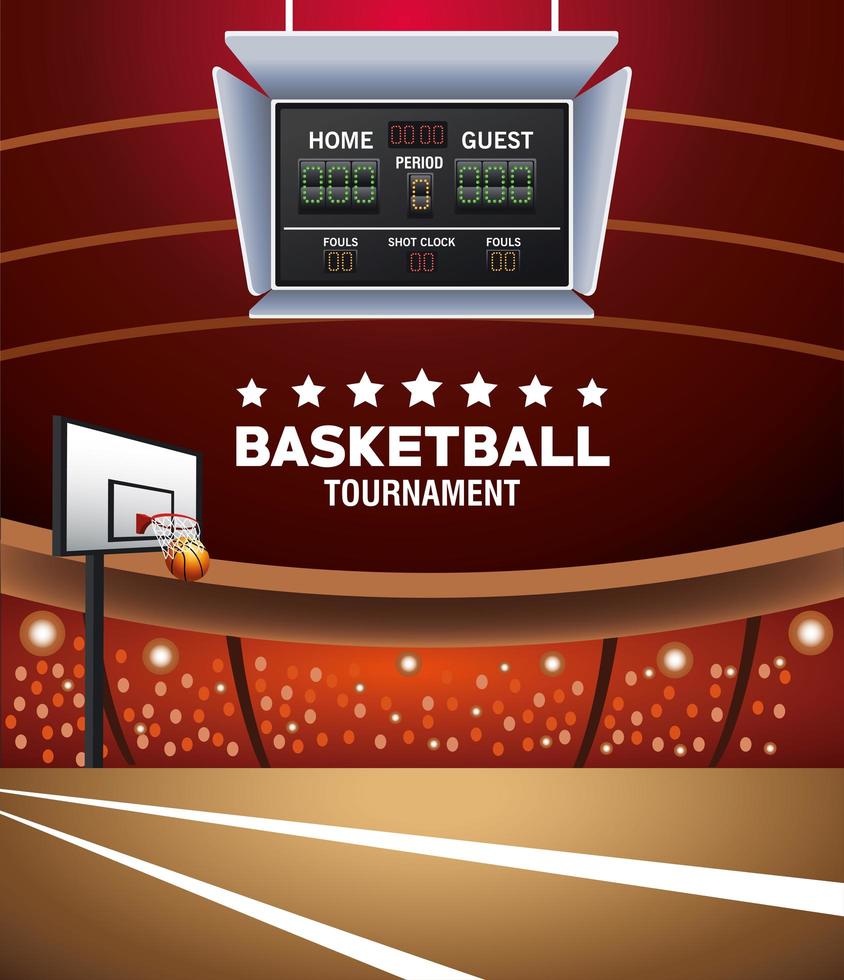 Basketball tournament banner vector