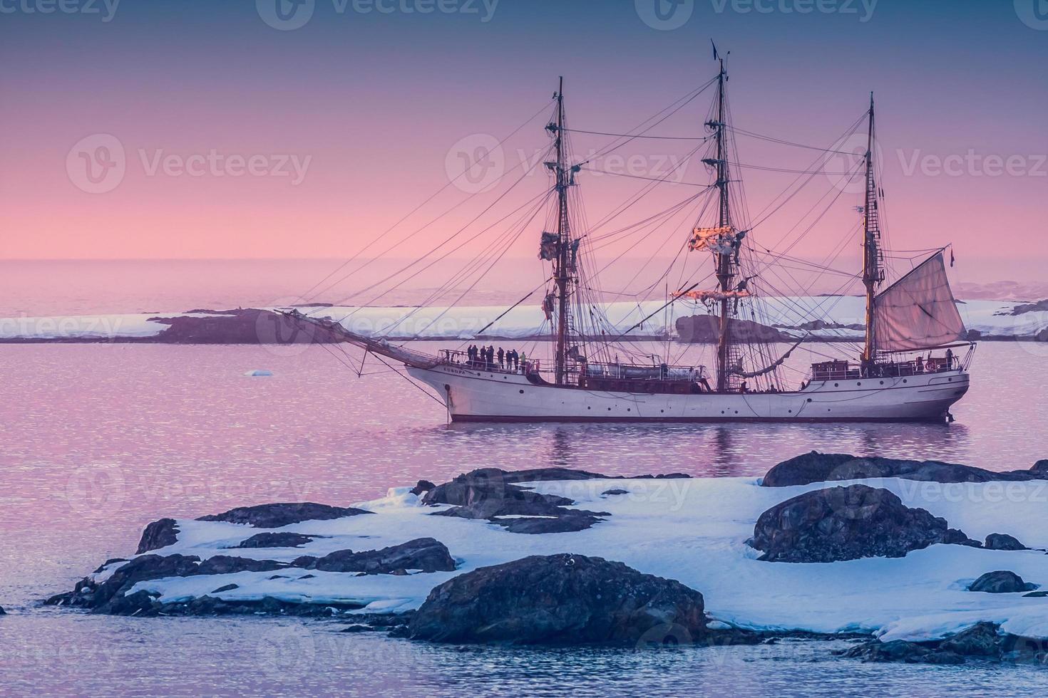 sailing ship in Antarctica photo