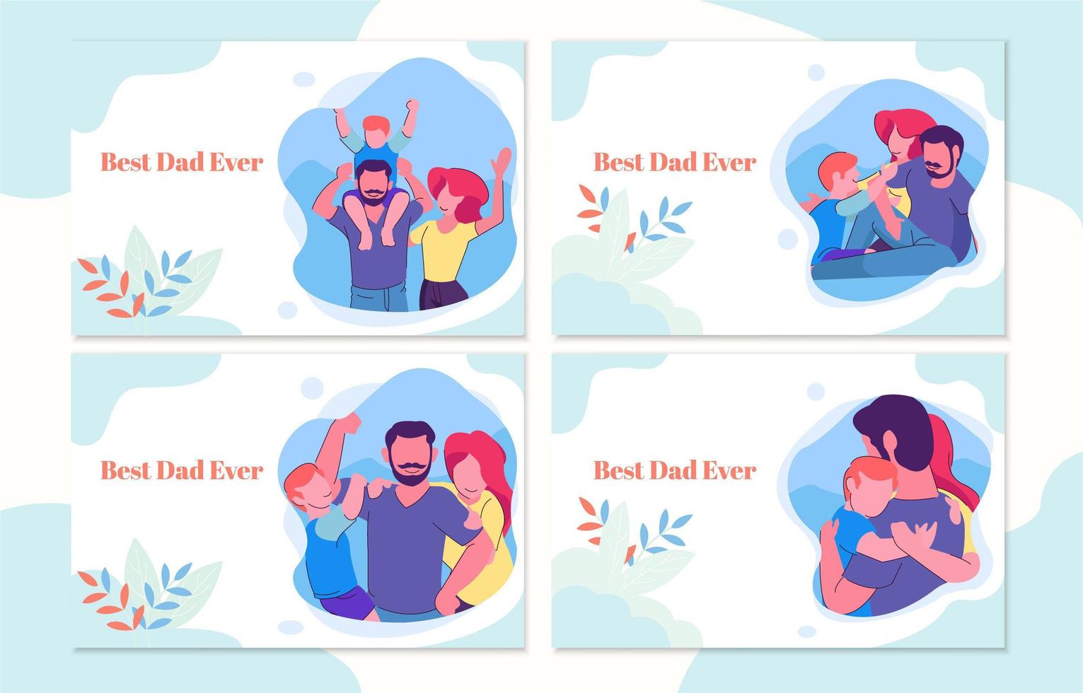 Father's Day Banner Collection vector