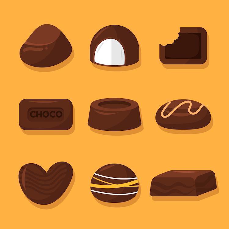 Delicious Chocolate Element Collection vector