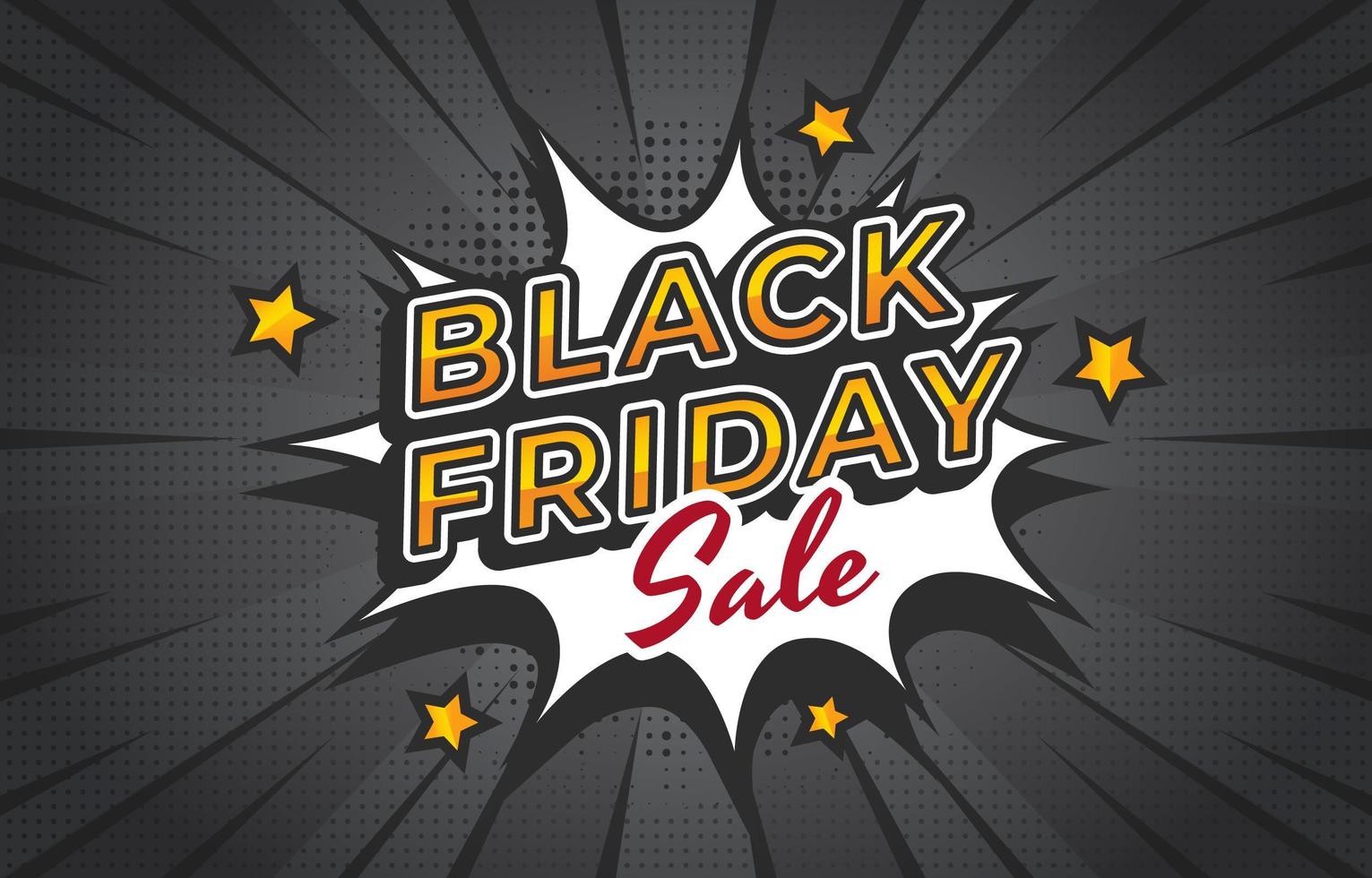 Black Friday Sale with Comic Style vector