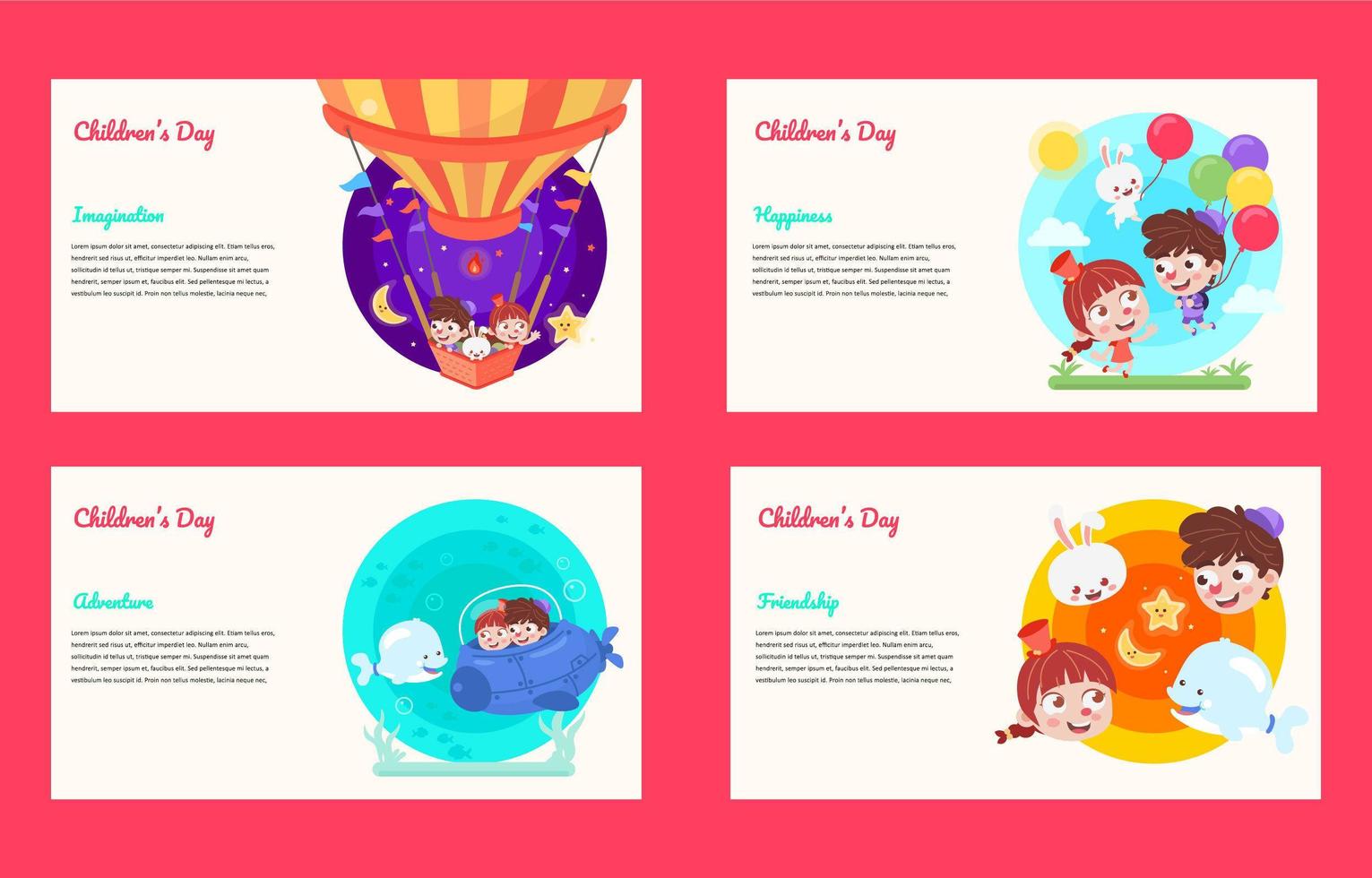 Fantasy Land Banner Card for Childdren Day vector