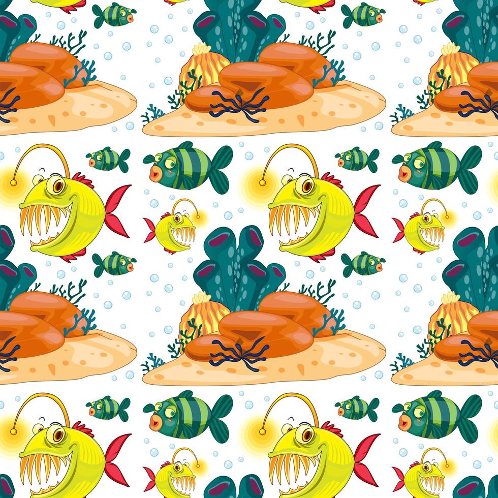 Seamless background  with fish underwater vector