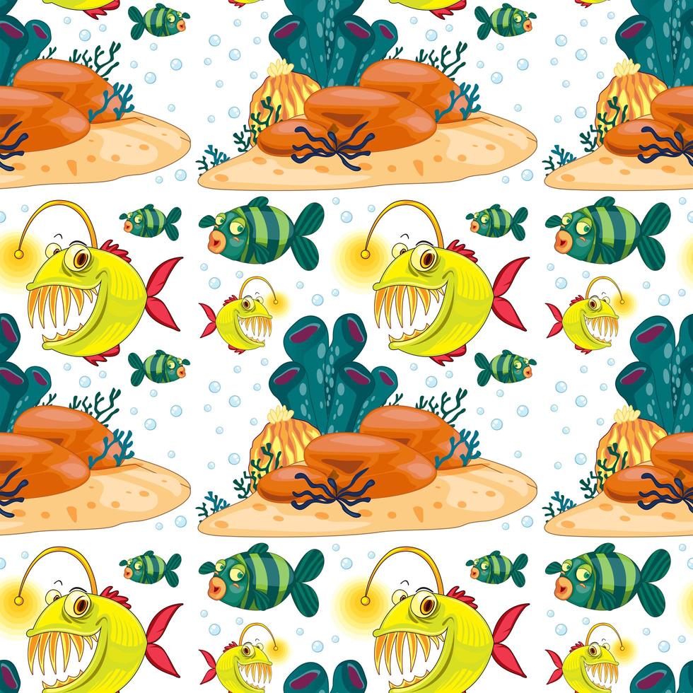 Seamless background  with fish underwater vector