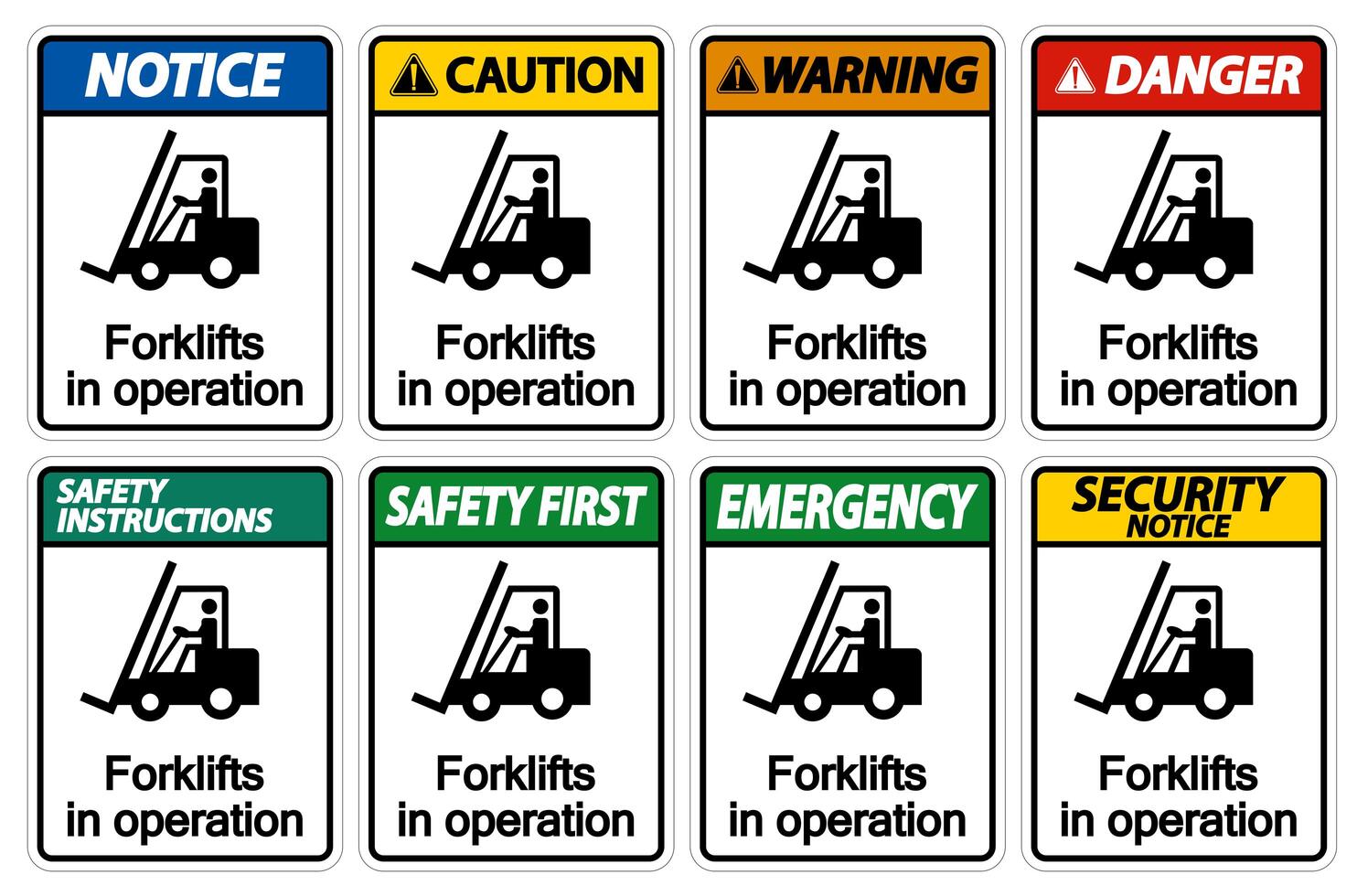 Forklifts in operation  vector