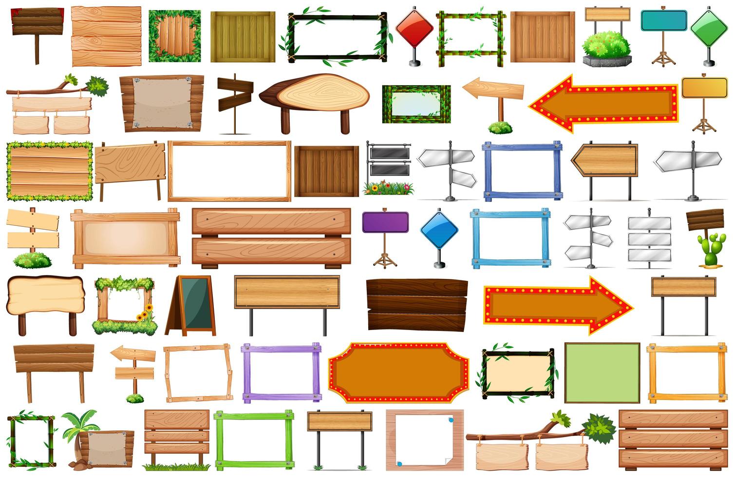 Set of blank signs and banners  vector