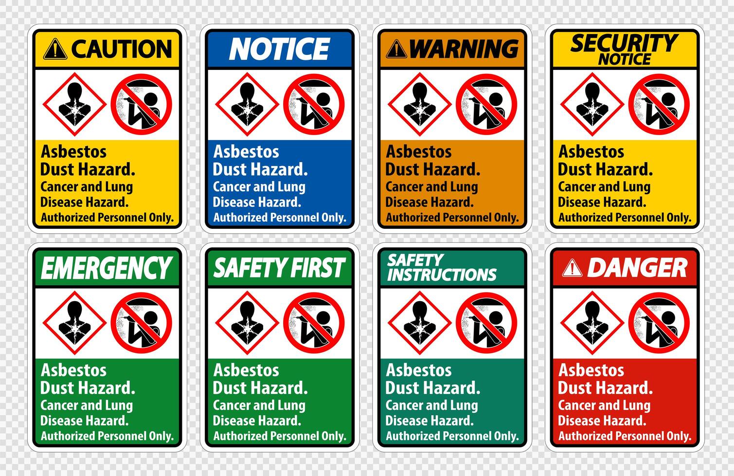 Asbestos Dust Hazard Sign vector