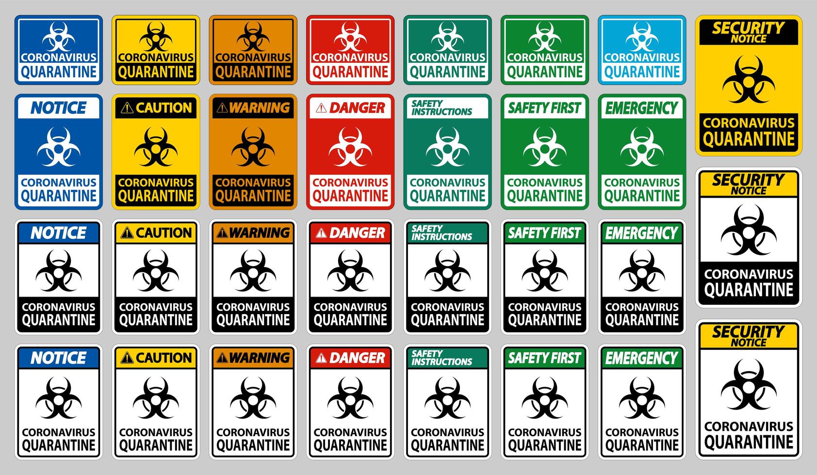 Coronavirus Quarantine Sign  vector