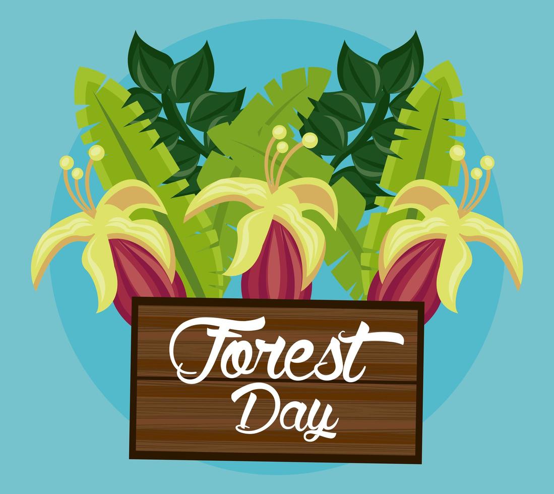 Wild flowers for Forest Day celebration vector