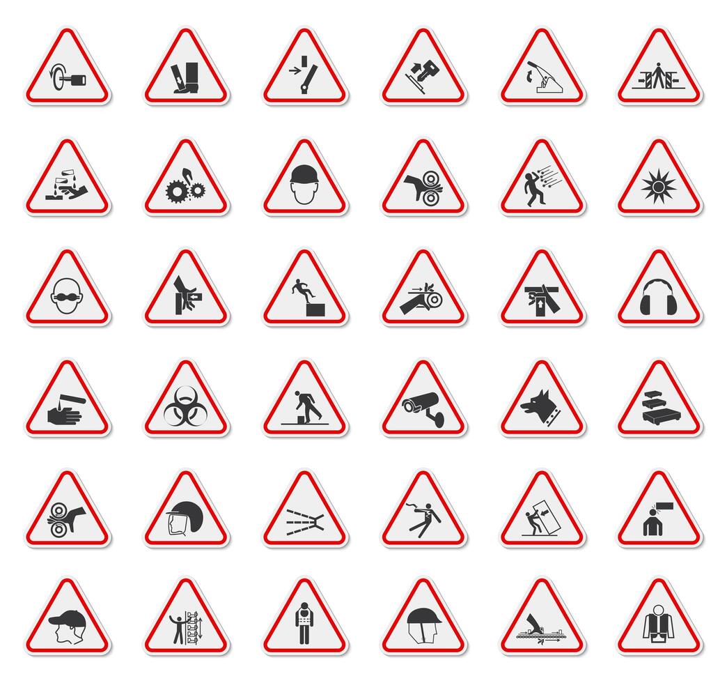 Warning Hazard Symbols  vector