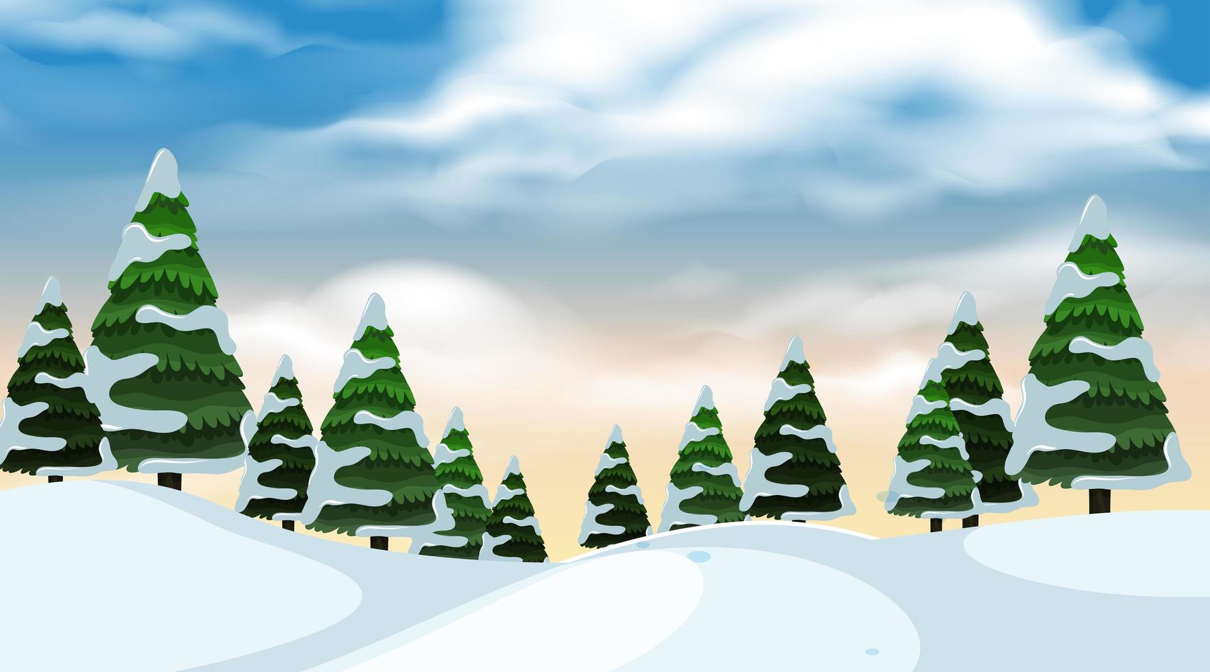 Snowy nature scene  vector