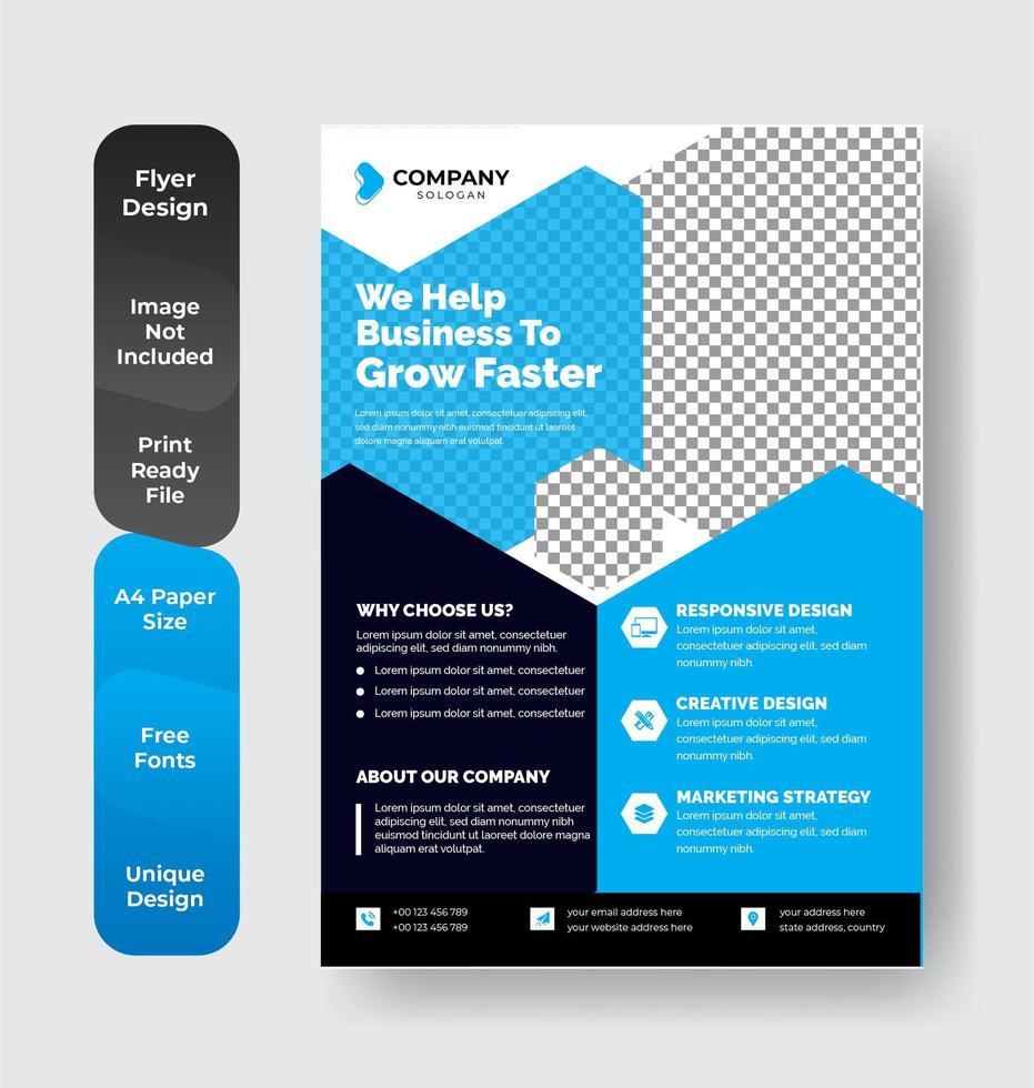 Blue Informational Flyer  vector