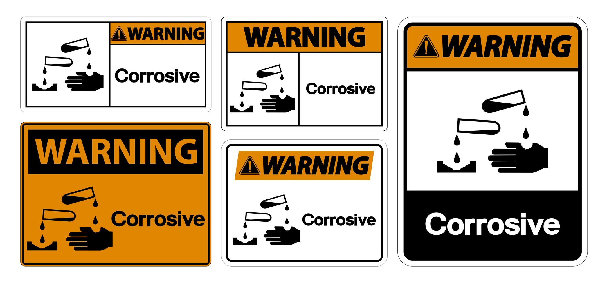 advertencia símbolo corrosivo signo vector