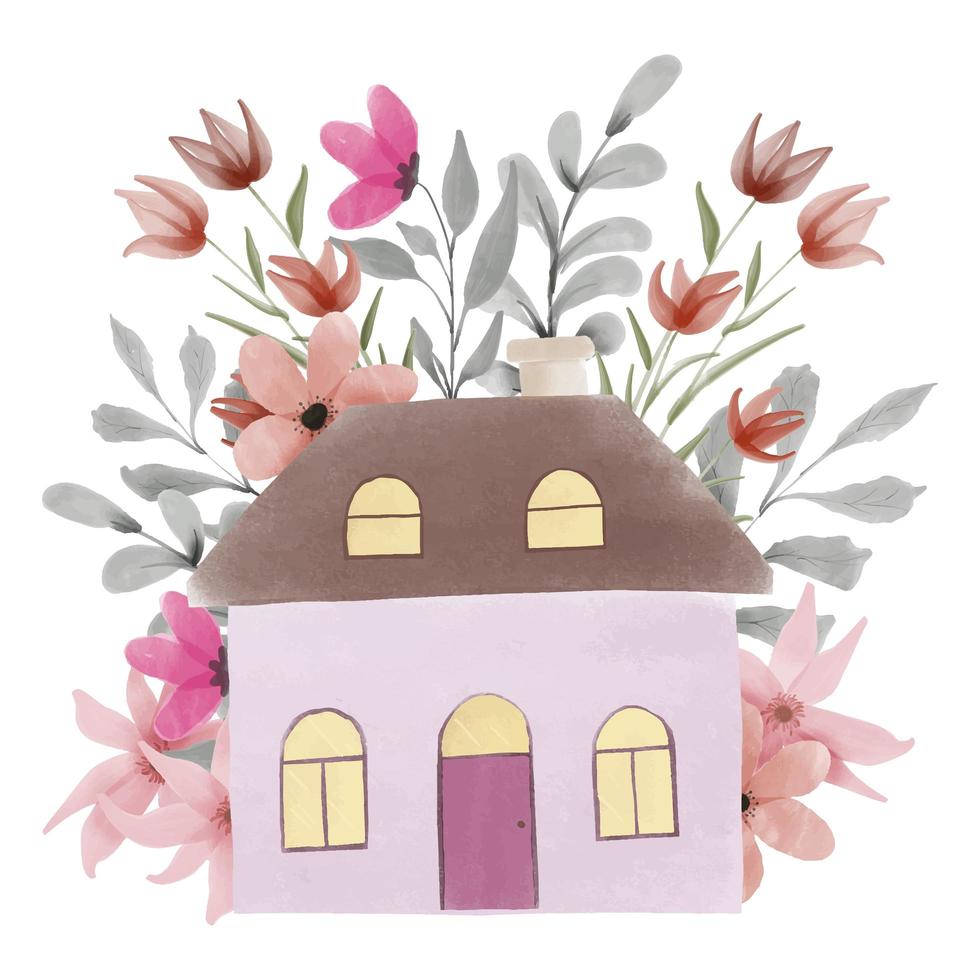 Hand painted home vector